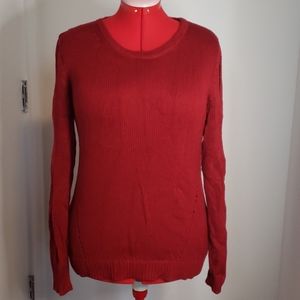 Red, cotton, soft, keyhole sleeve sweater - XL